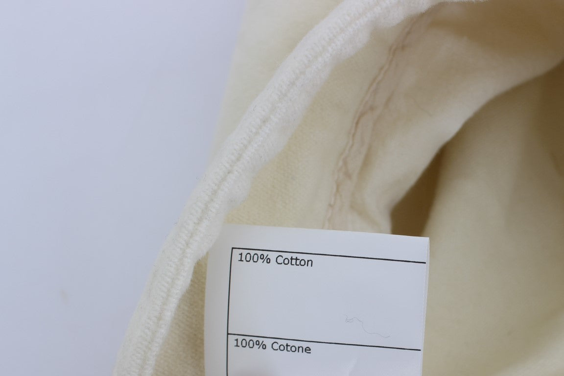 Beige Cotton Capri Cropped Cargo Pants
