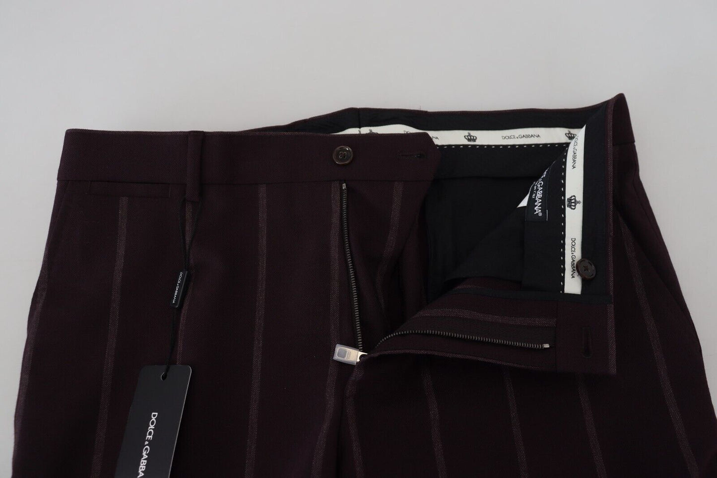 Brown Striped Men Trousers Cotton Pants