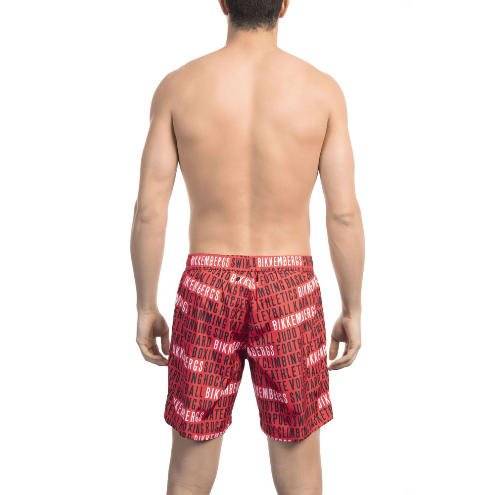 Blue Polyester Men Swimsuit