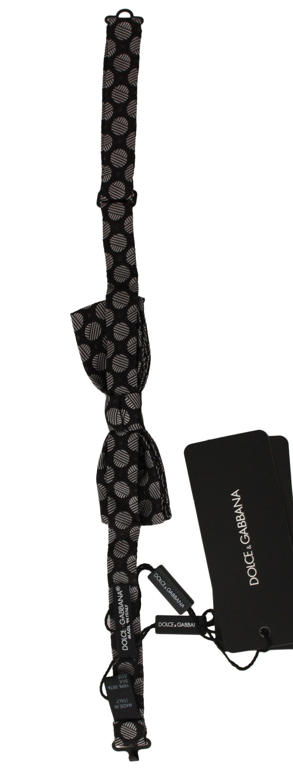 Dark Gray Silk Polka Dot Jacquard Men Bow Tie Papillon