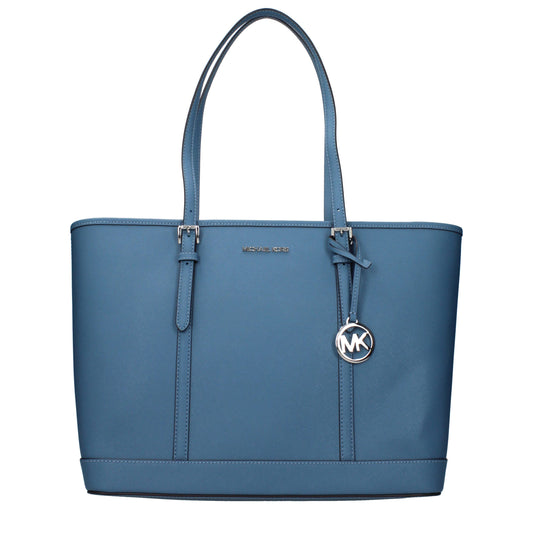 Blue Leather Shoulder Bag
