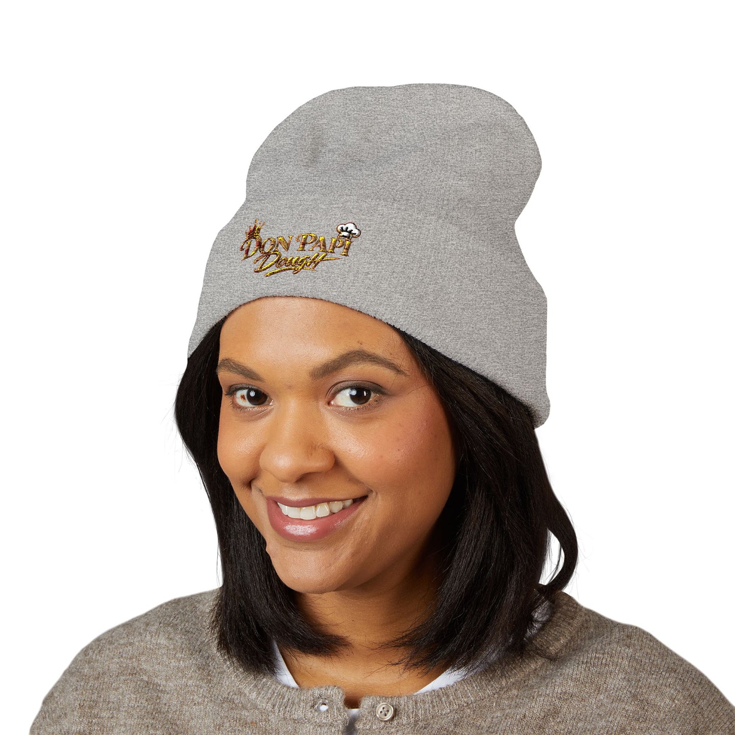 Don Papi Dough Gold Embroidered Cuffed Beanie