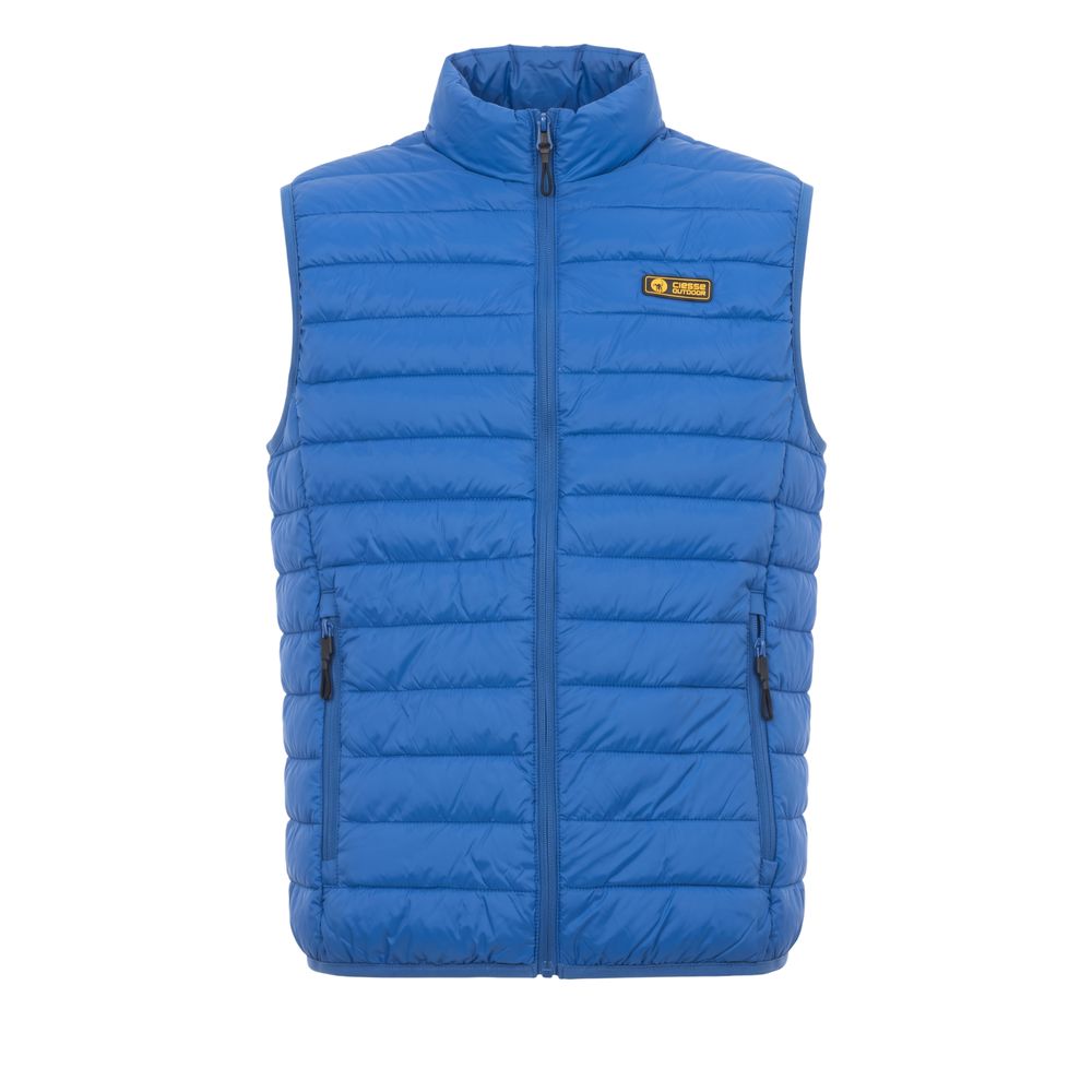 Blue Polyester Men Sleeveless Jacket