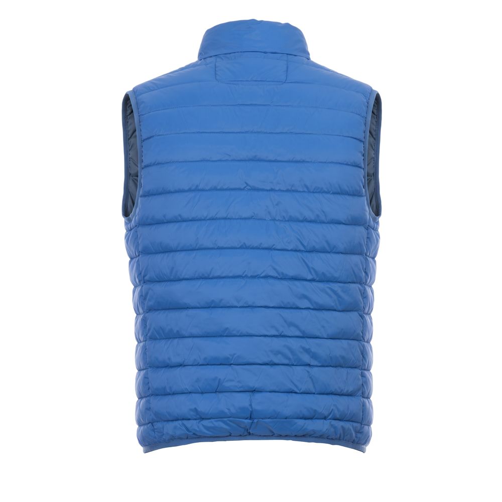 Blue Polyester Men Sleeveless Jacket