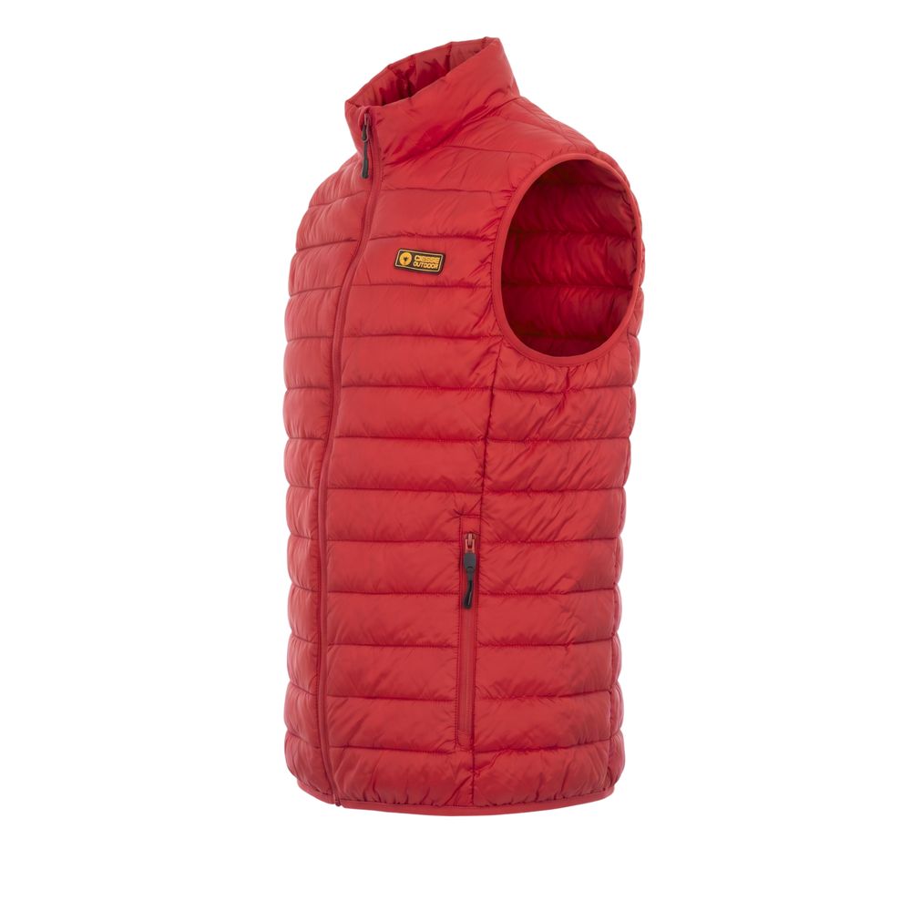 Red Polyester Men's Sleeveless Jacket