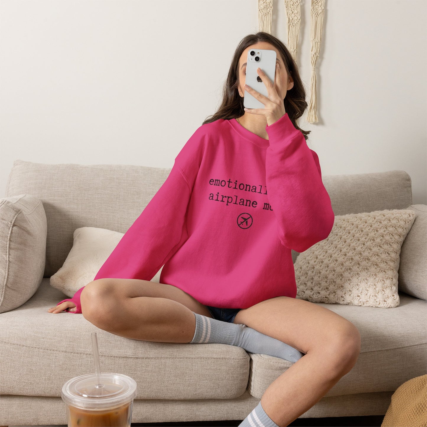 Emotionally on Airplane Mode Sweatshirt | Unisex Sweatshirt