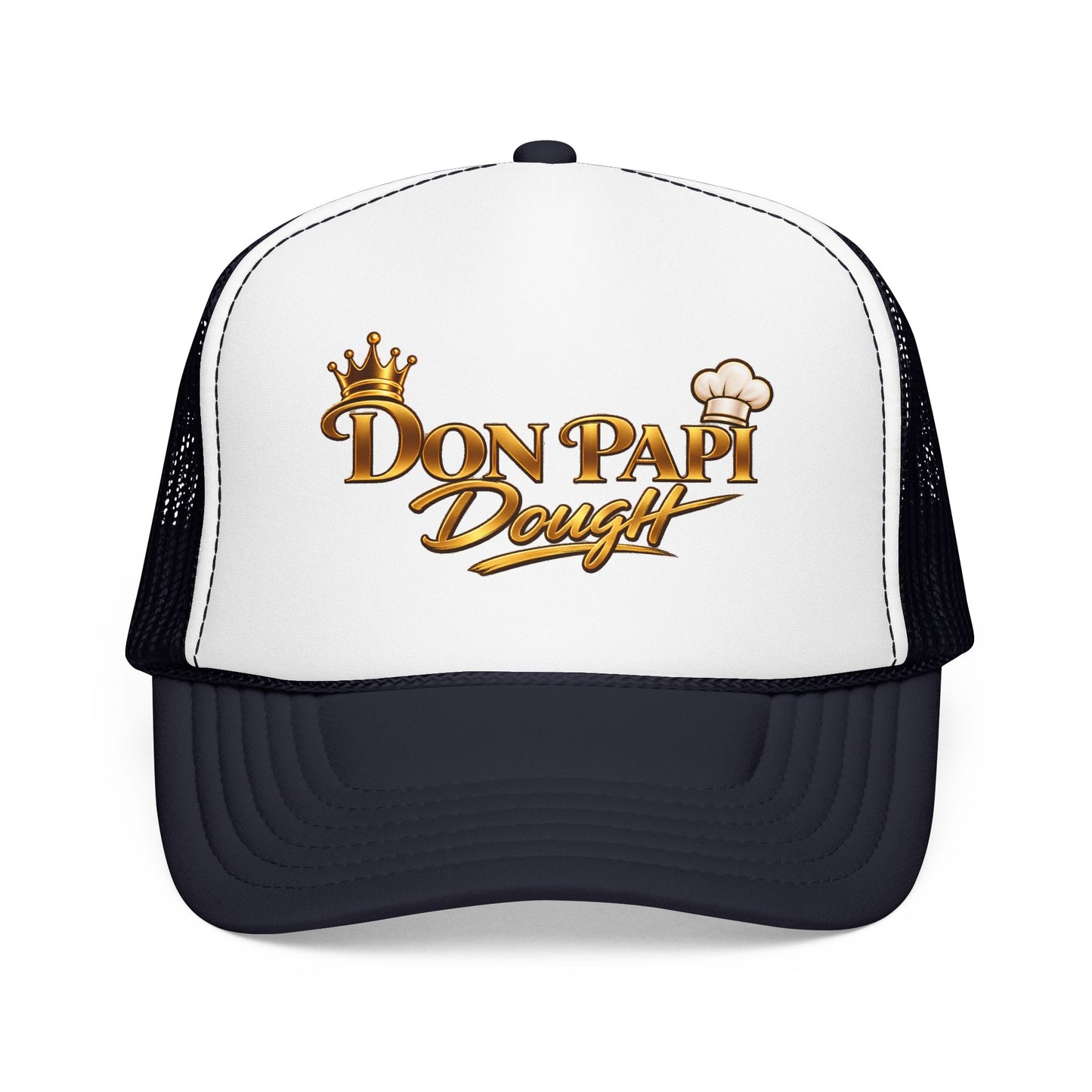 Don Papi Dough Trucker Hat - Gold Script Logo Foam Mesh Cap