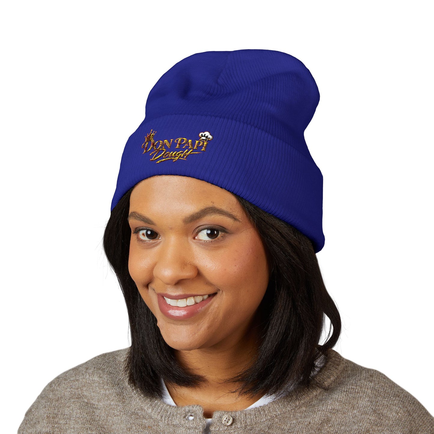 Don Papi Dough Gold Embroidered Cuffed Beanie