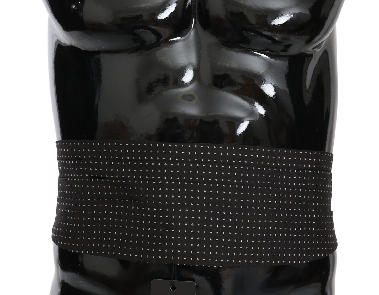 Dark Gray Dotted Waist Belt Silk Cummerbund