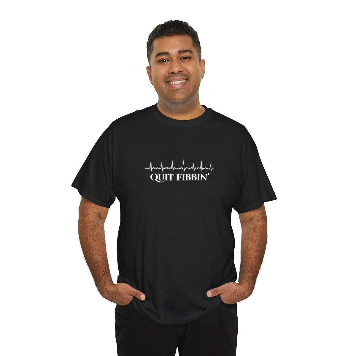 Quit Fibbin’ ECG Shirt | Funny Atrial Fibrillation EKG Tee | Telemetry Monitor Tech Shirt | Cardiac Nurse Healthcare Gift