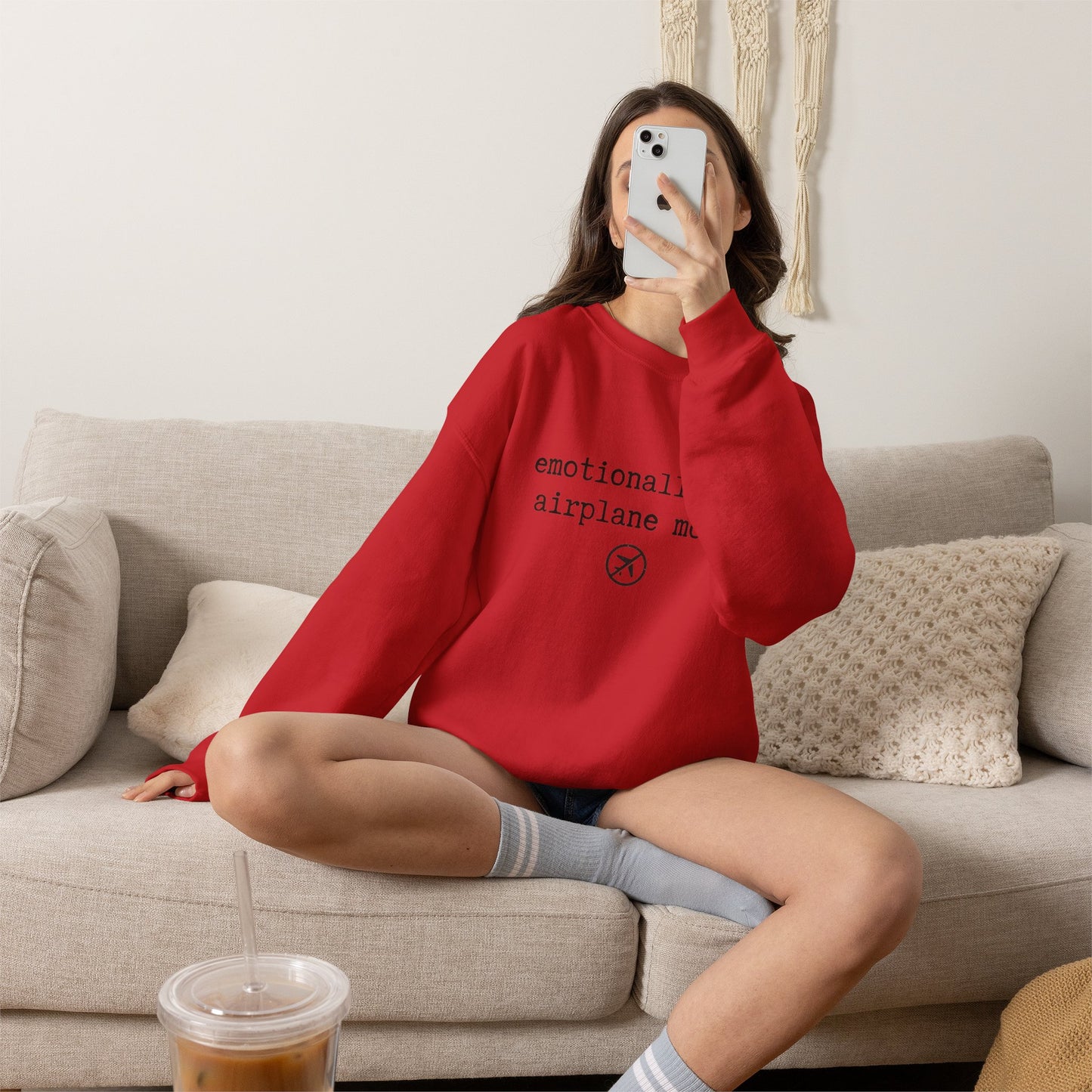 Emotionally on Airplane Mode Sweatshirt | Unisex Sweatshirt