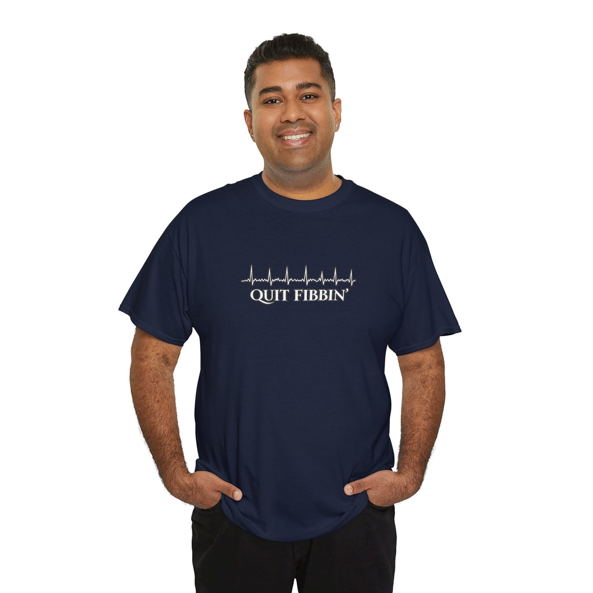 Quit Fibbin’ ECG Shirt | Funny Atrial Fibrillation EKG Tee | Telemetry Monitor Tech Shirt | Cardiac Nurse Healthcare Gift