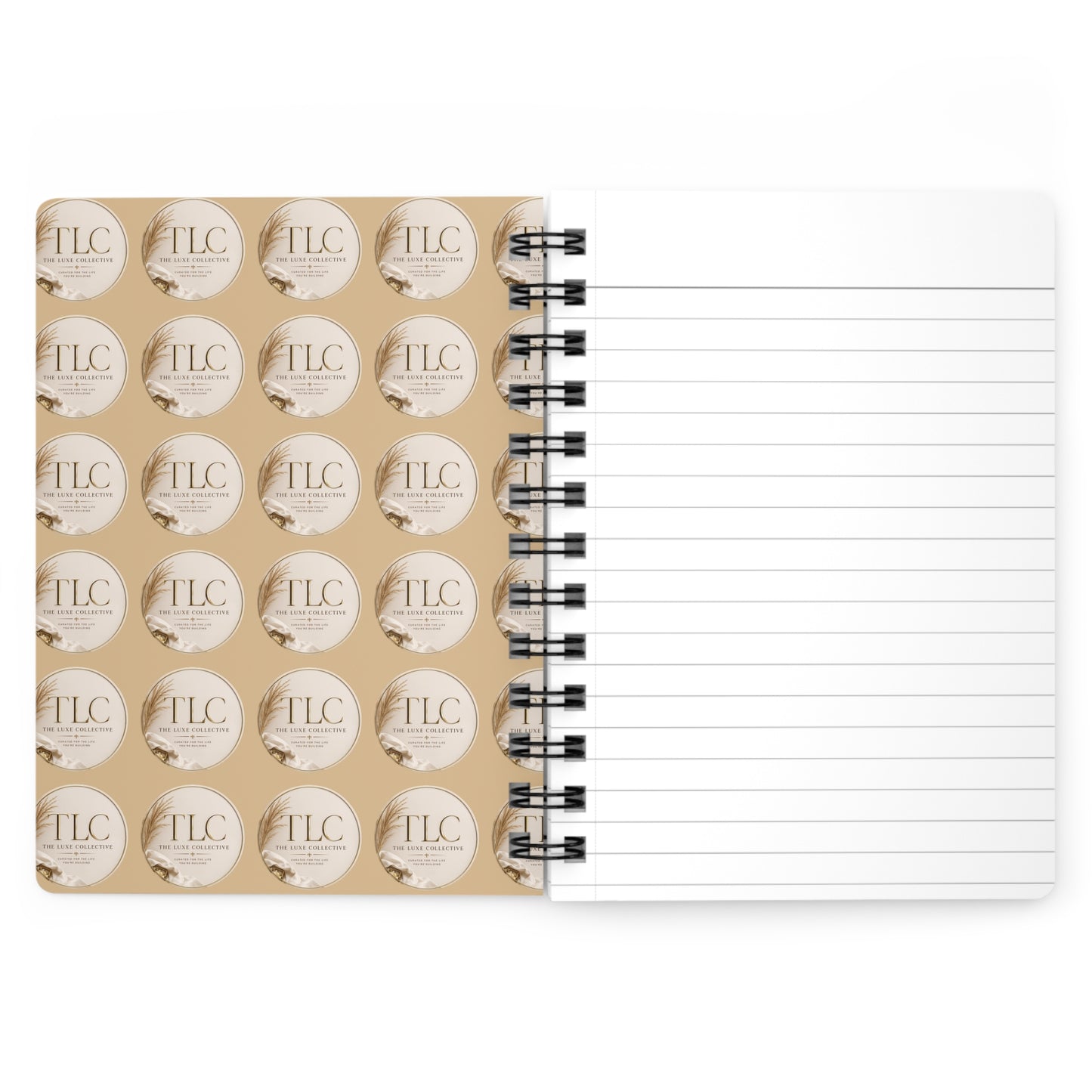TLC The Luxe Collective Spiral Journal — Neutral Boho Notebook for Journaling, Notes & Planning
