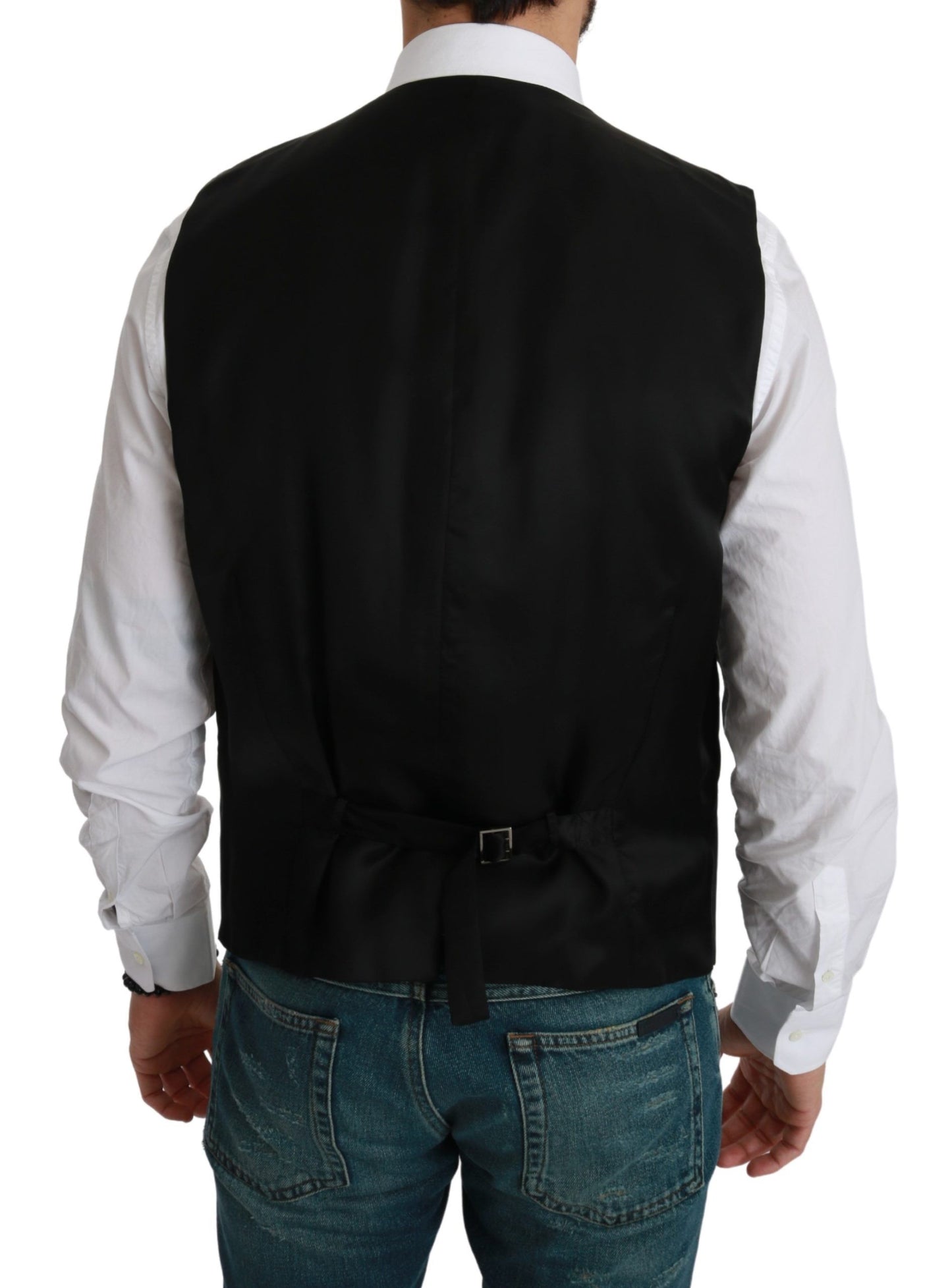 White Gray Black Stripes Waistcoat Formal Vest