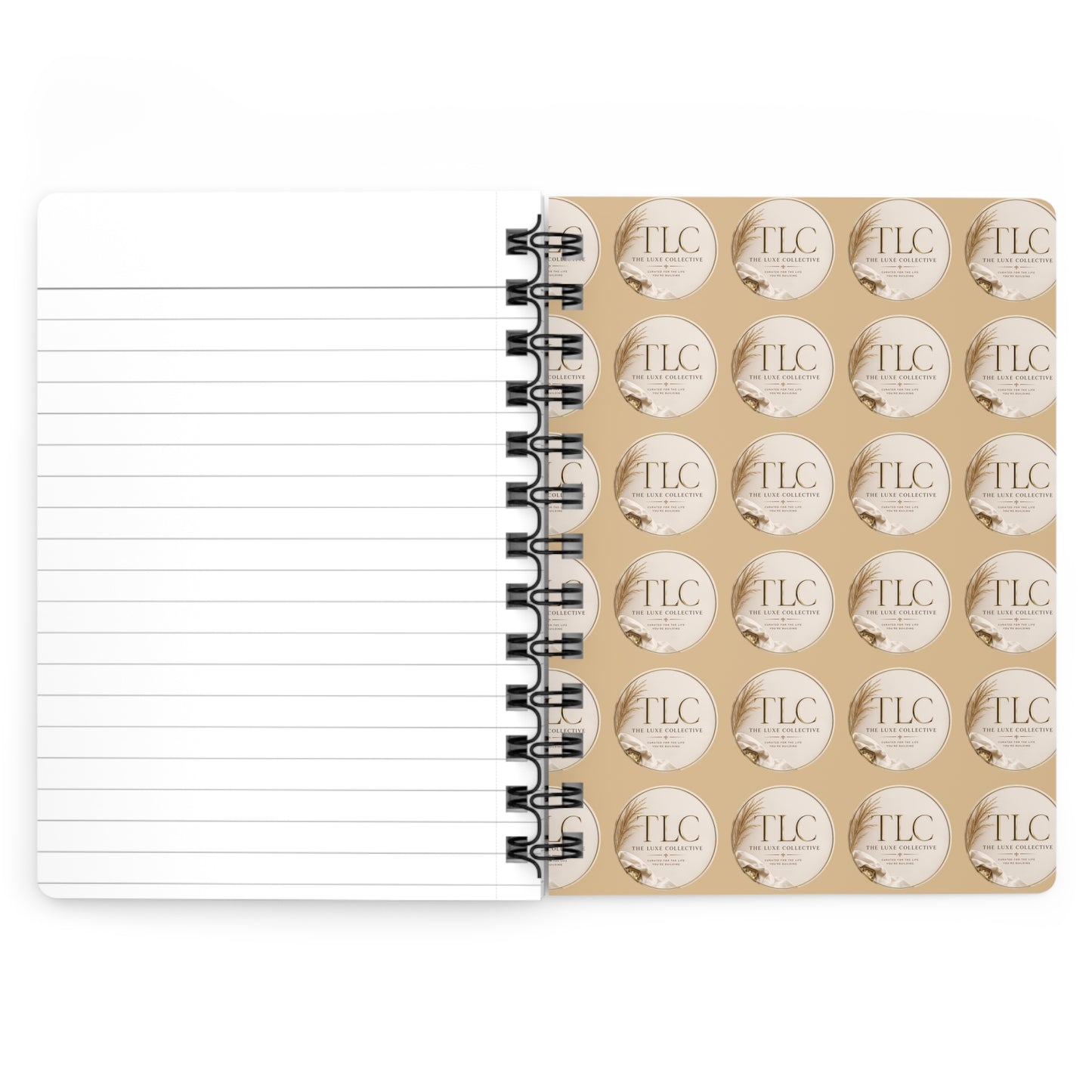 TLC The Luxe Collective Spiral Journal — Neutral Boho Notebook for Journaling, Notes & Planning
