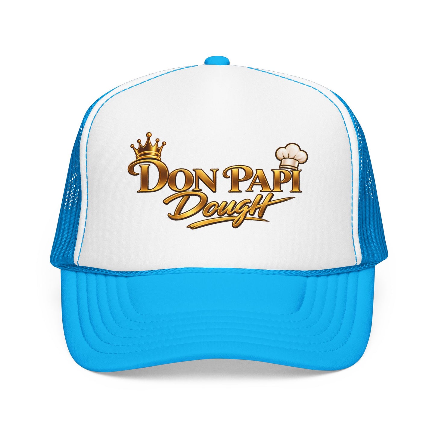 Don Papi Dough Trucker Hat - Gold Script Logo Foam Mesh Cap