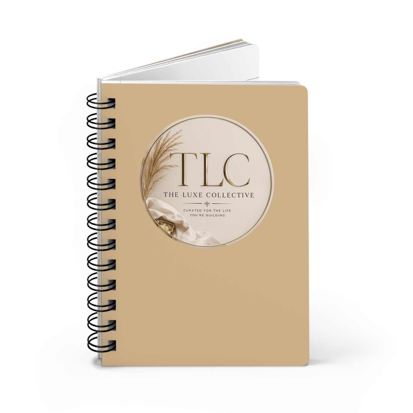 TLC The Luxe Collective Spiral Journal — Neutral Boho Notebook for Journaling, Notes & Planning