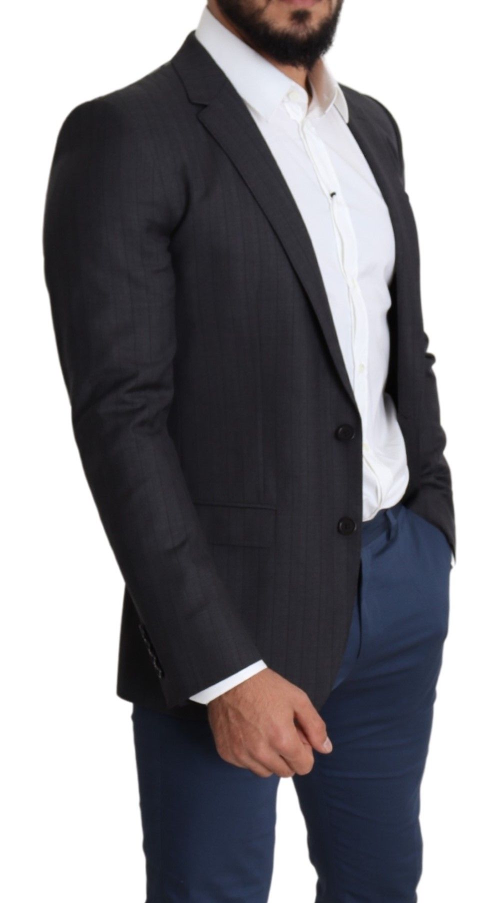 Dark Gray Wool Single Breasted Coat MARTINI Blazer