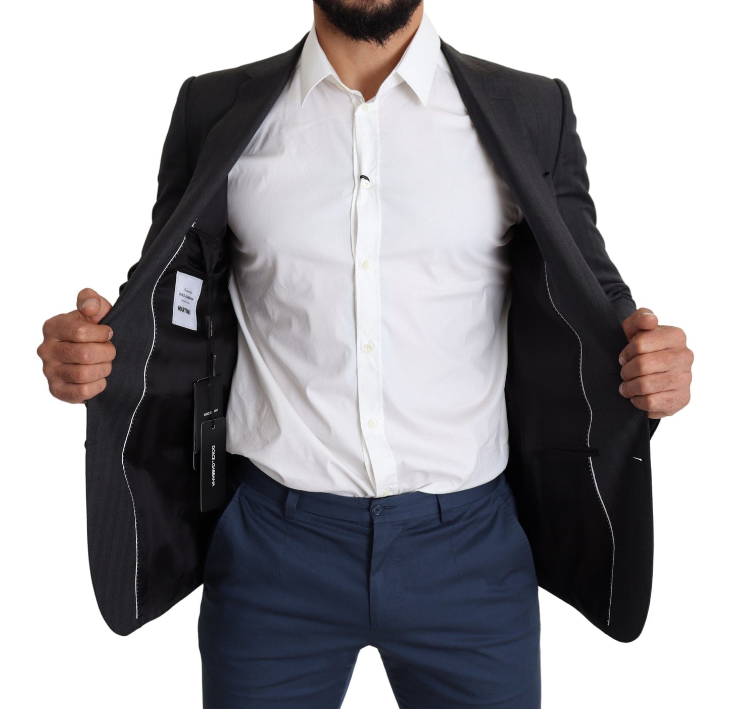 Dark Gray Wool Single Breasted Coat MARTINI Blazer