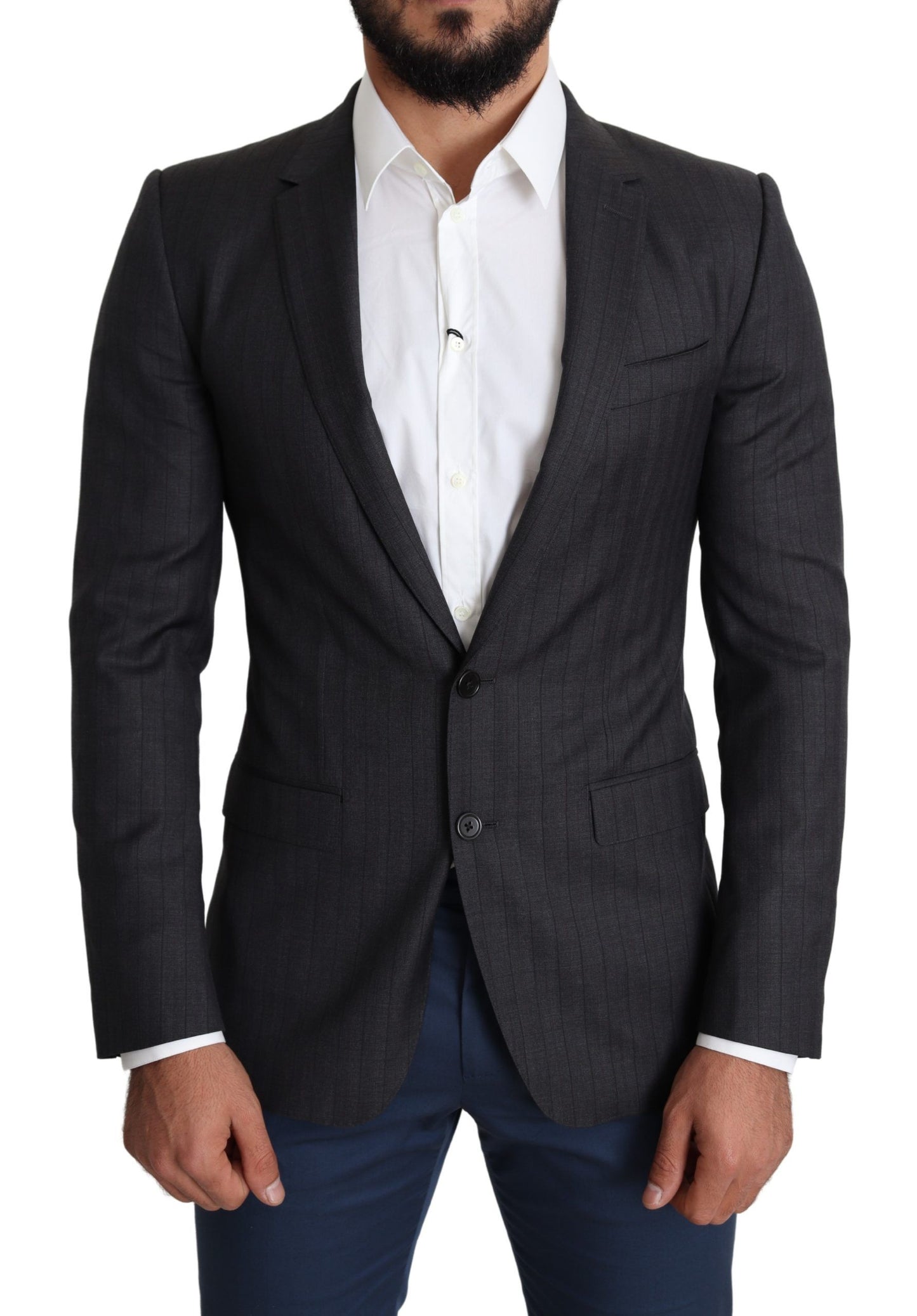 Dark Gray Wool Single Breasted Coat MARTINI Blazer