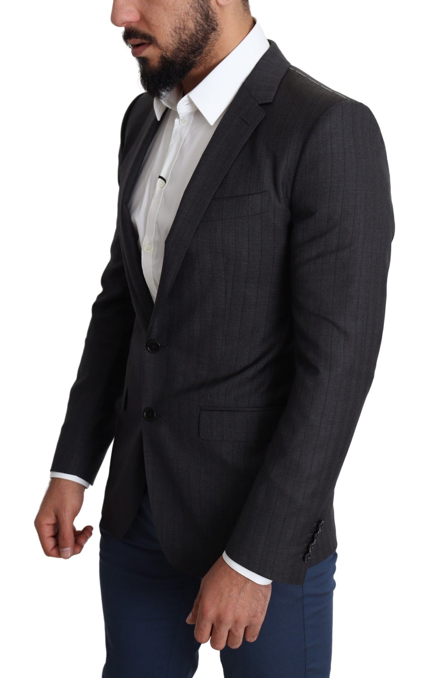 Dark Gray Wool Single Breasted Coat MARTINI Blazer