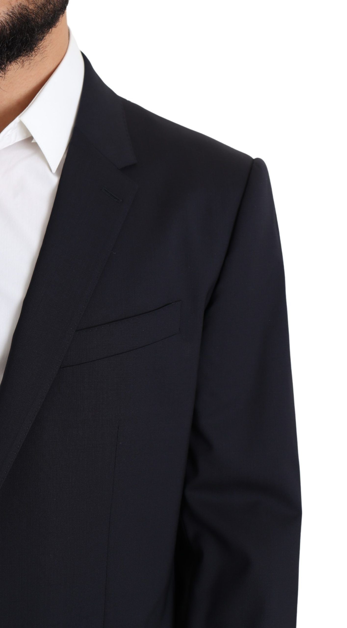 Dark Blue Wool Stretch Men Coat MARTINI Blazer