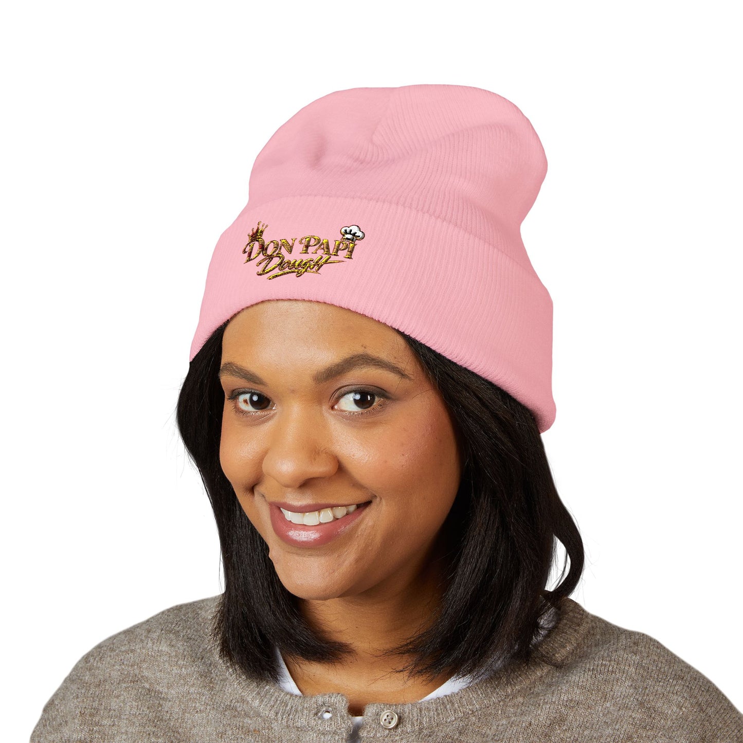 Don Papi Dough Gold Embroidered Cuffed Beanie