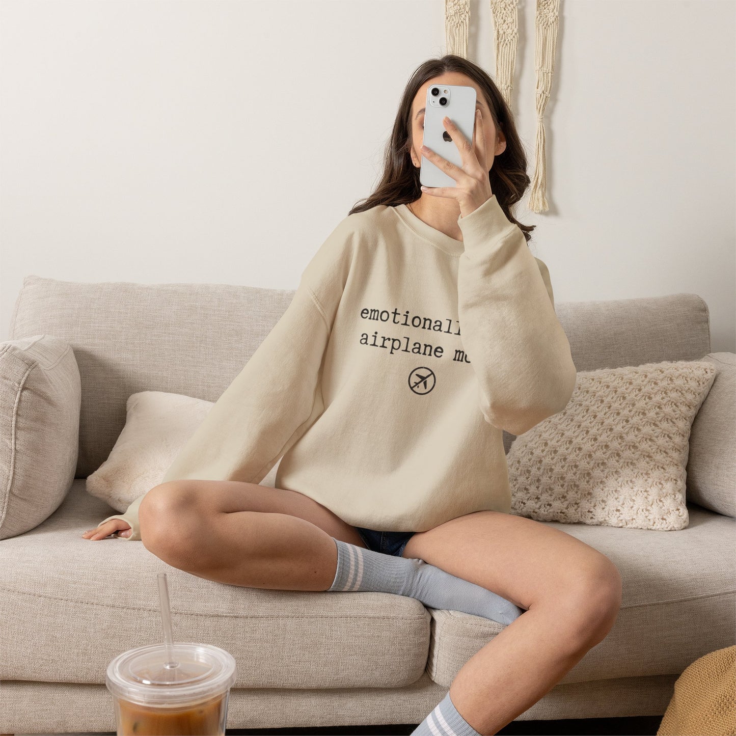 Emotionally on Airplane Mode Sweatshirt | Unisex Sweatshirt