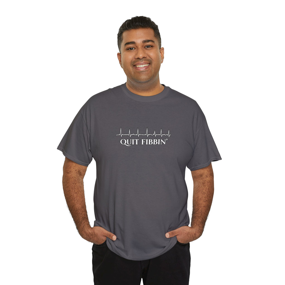 Quit Fibbin’ ECG Shirt | Funny Atrial Fibrillation EKG Tee | Telemetry Monitor Tech Shirt | Cardiac Nurse Healthcare Gift
