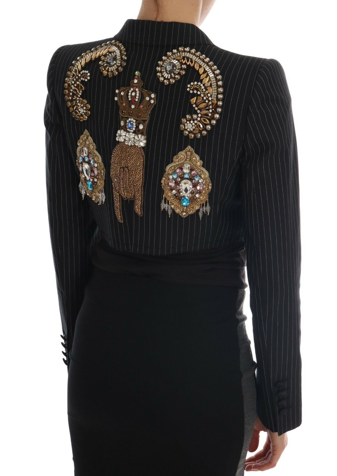 Dark Gray Crystal Fairy Tale Blazer Jacket