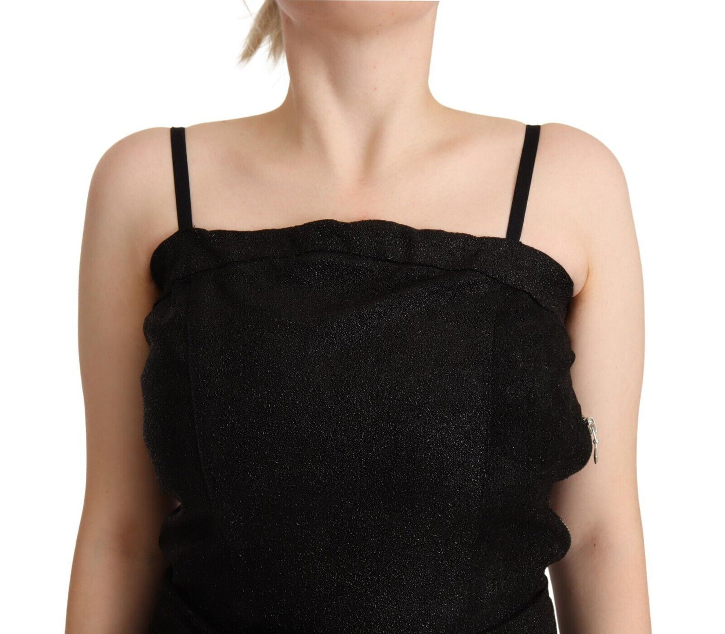 Black Spaghetti Strap Jumpsuit Dress