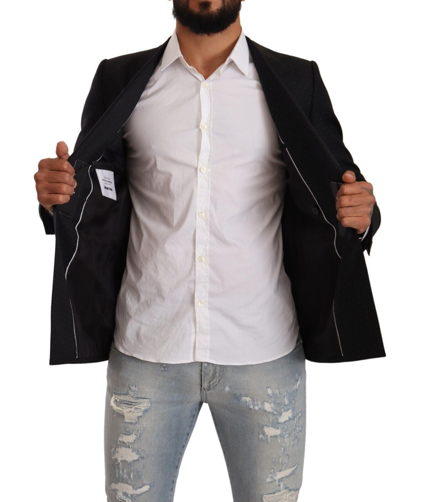 Dark Gray Dotted Double Breasted MARTINI Jacket