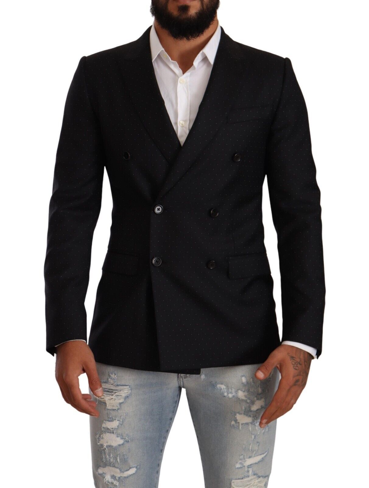 Dark Gray Dotted Double Breasted MARTINI Jacket