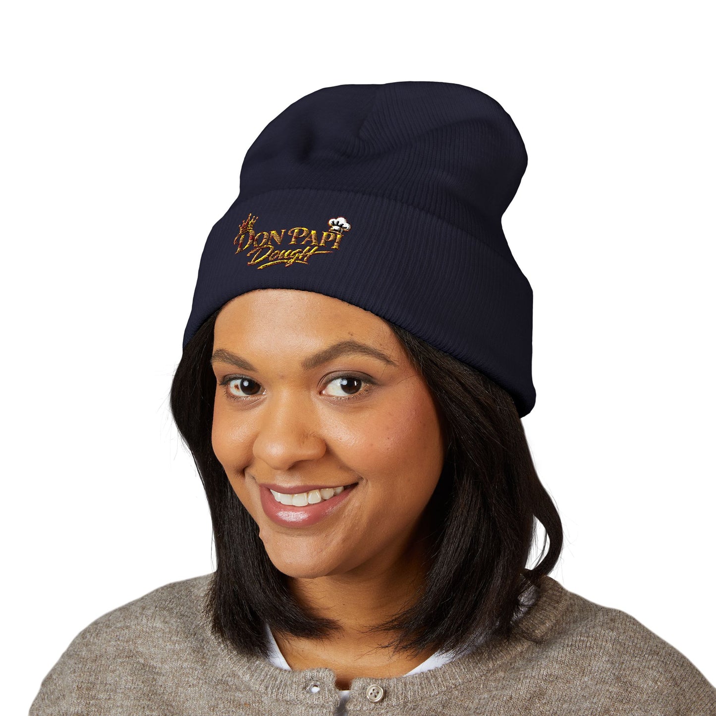 Don Papi Dough Gold Embroidered Cuffed Beanie
