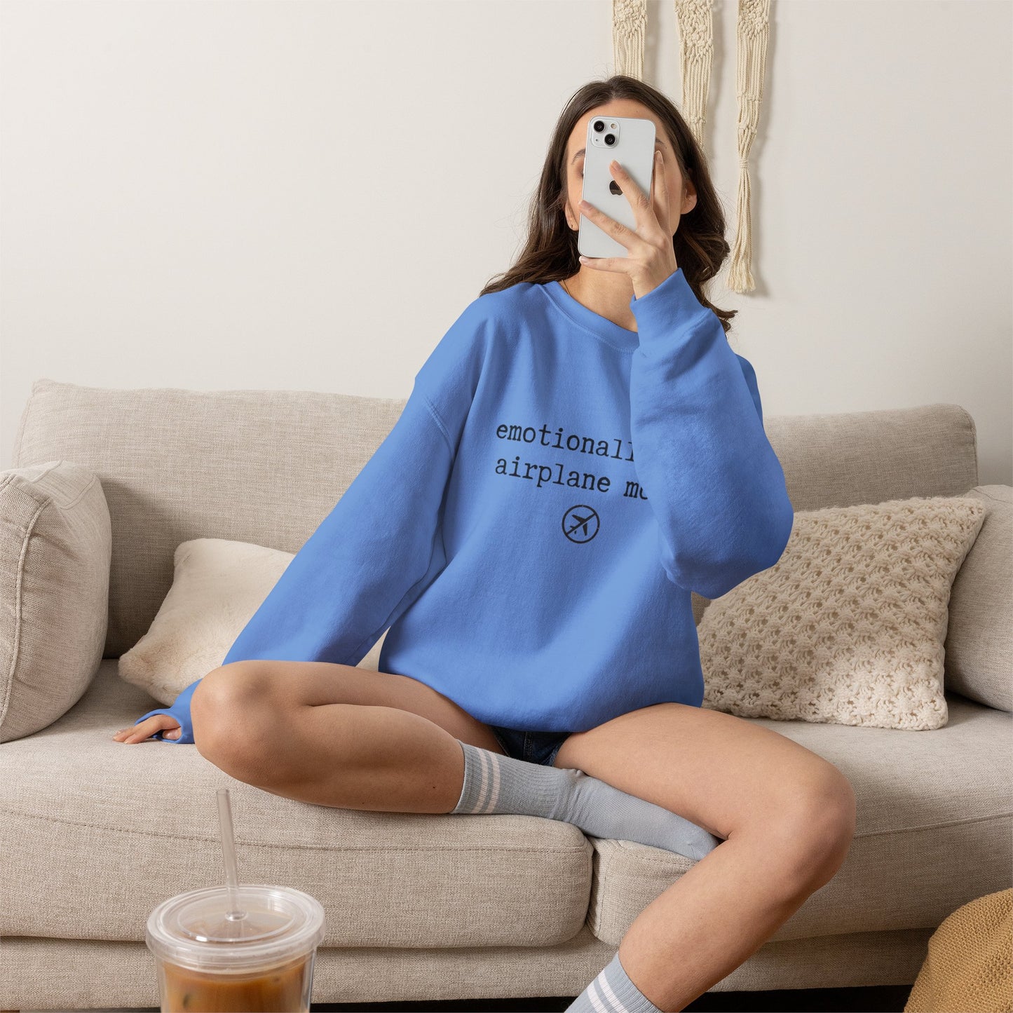 Emotionally on Airplane Mode Sweatshirt | Unisex Sweatshirt