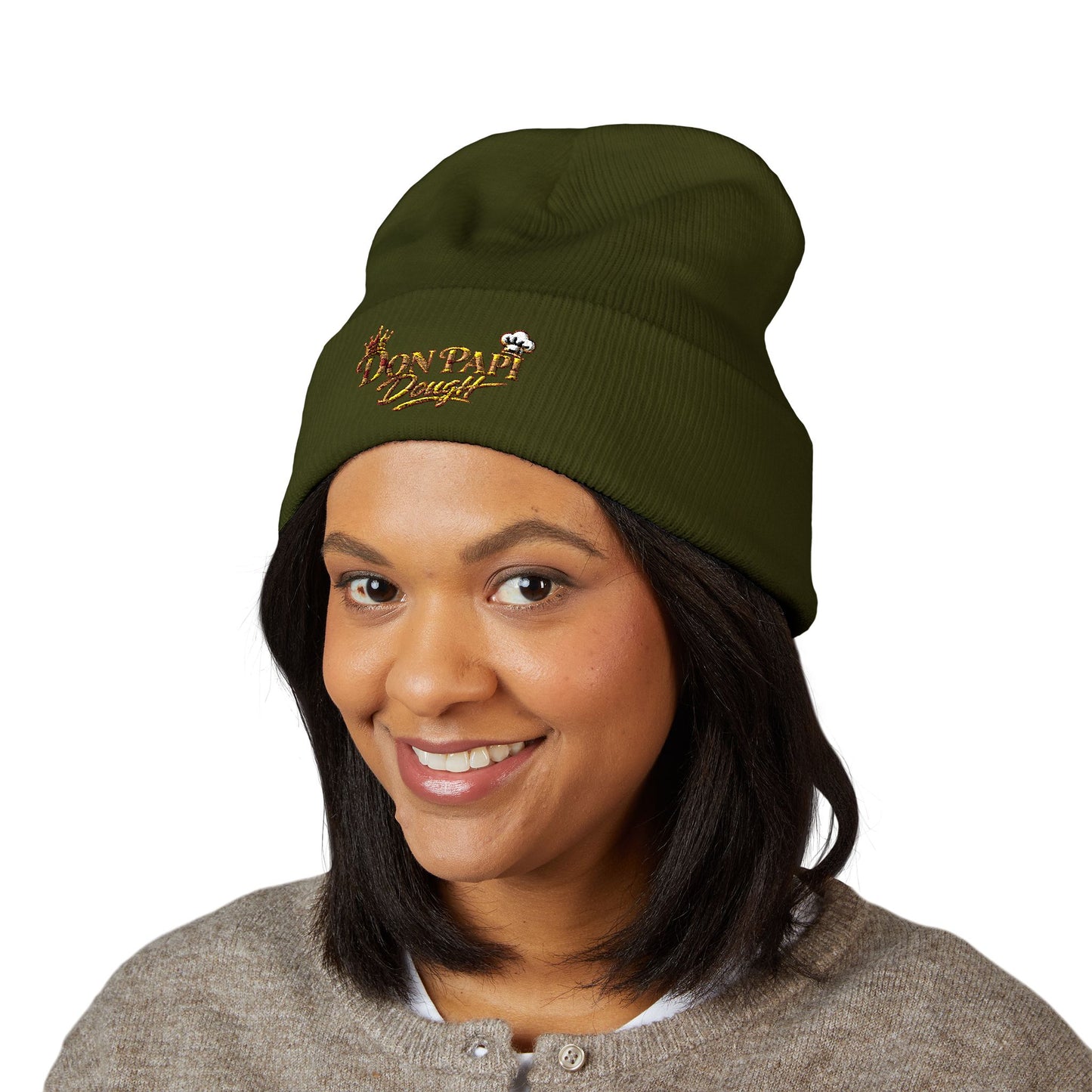 Don Papi Dough Gold Embroidered Cuffed Beanie