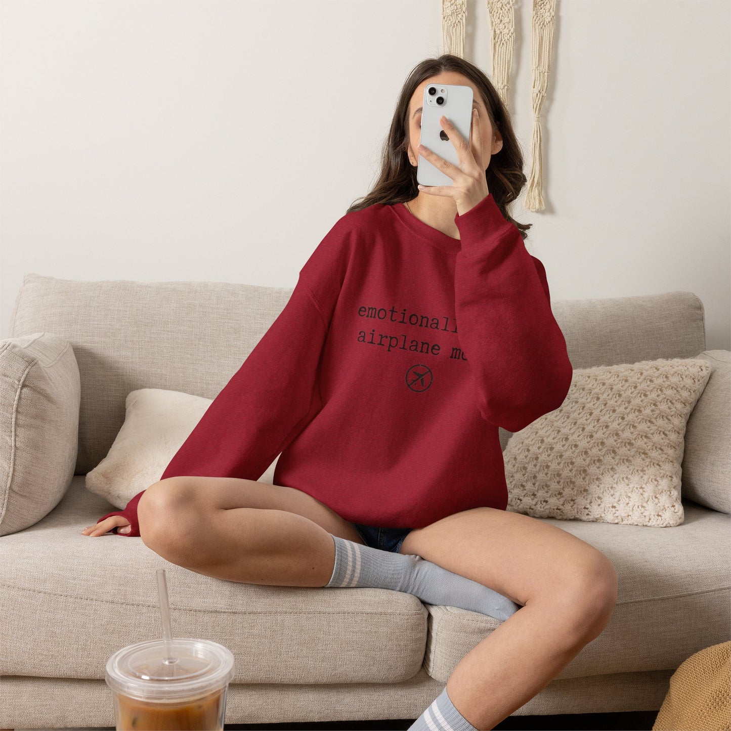 Emotionally on Airplane Mode Sweatshirt | Unisex Sweatshirt