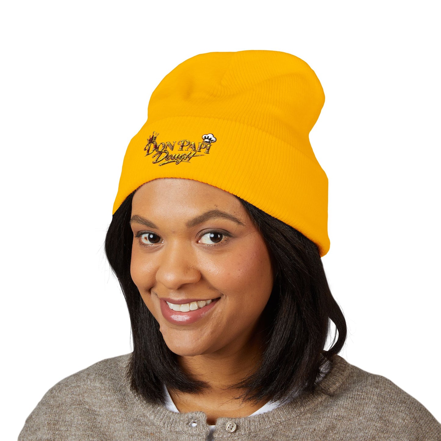 Don Papi Dough Gold Embroidered Cuffed Beanie