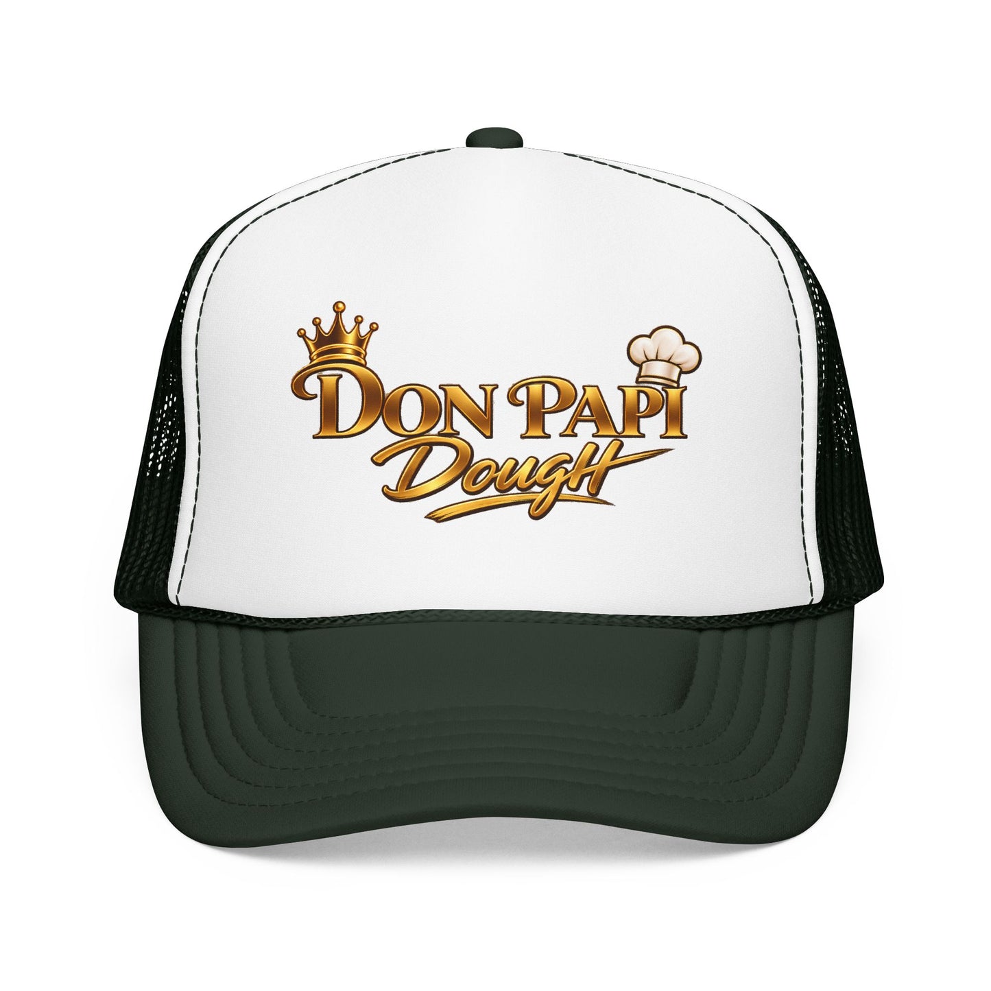 Don Papi Dough Trucker Hat - Gold Script Logo Foam Mesh Cap