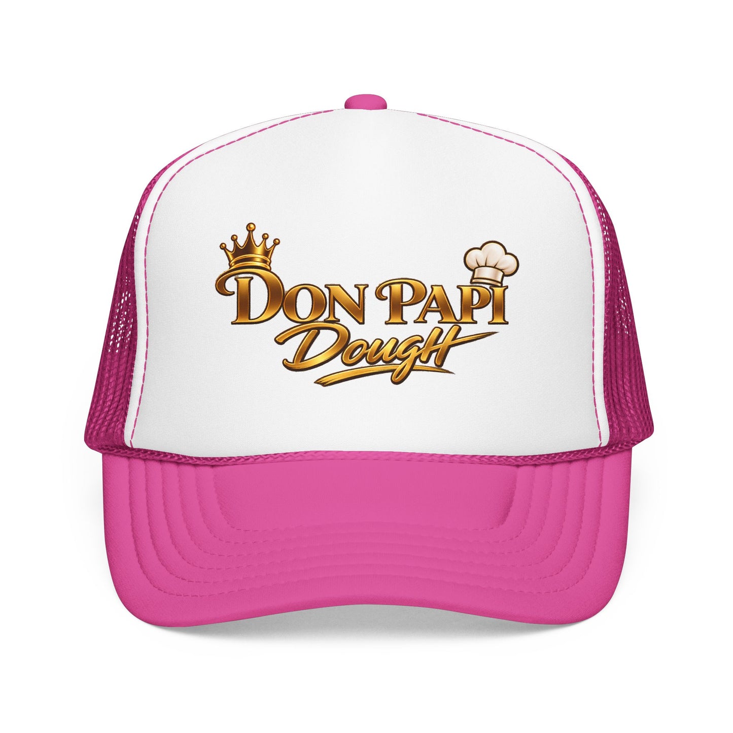 Don Papi Dough Trucker Hat - Gold Script Logo Foam Mesh Cap