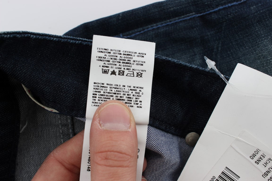 Blue Wash Cotton Denim Slim Fit Jeans