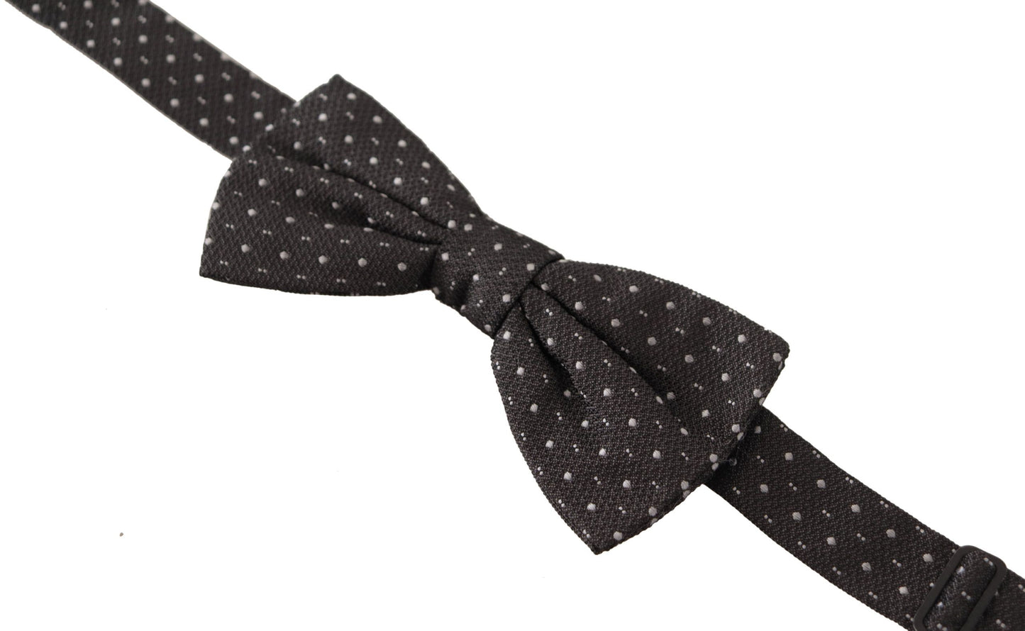 Dark Gray Polka Dot 100% Silk Neck Papillon Tie