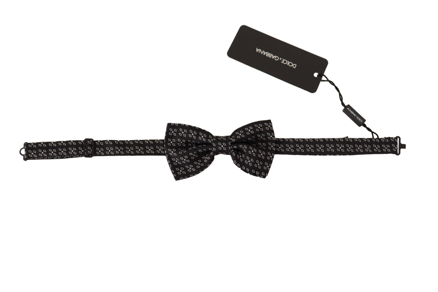 Dark Gray White Polka Dot 100% Silk Neck Papillon Tie