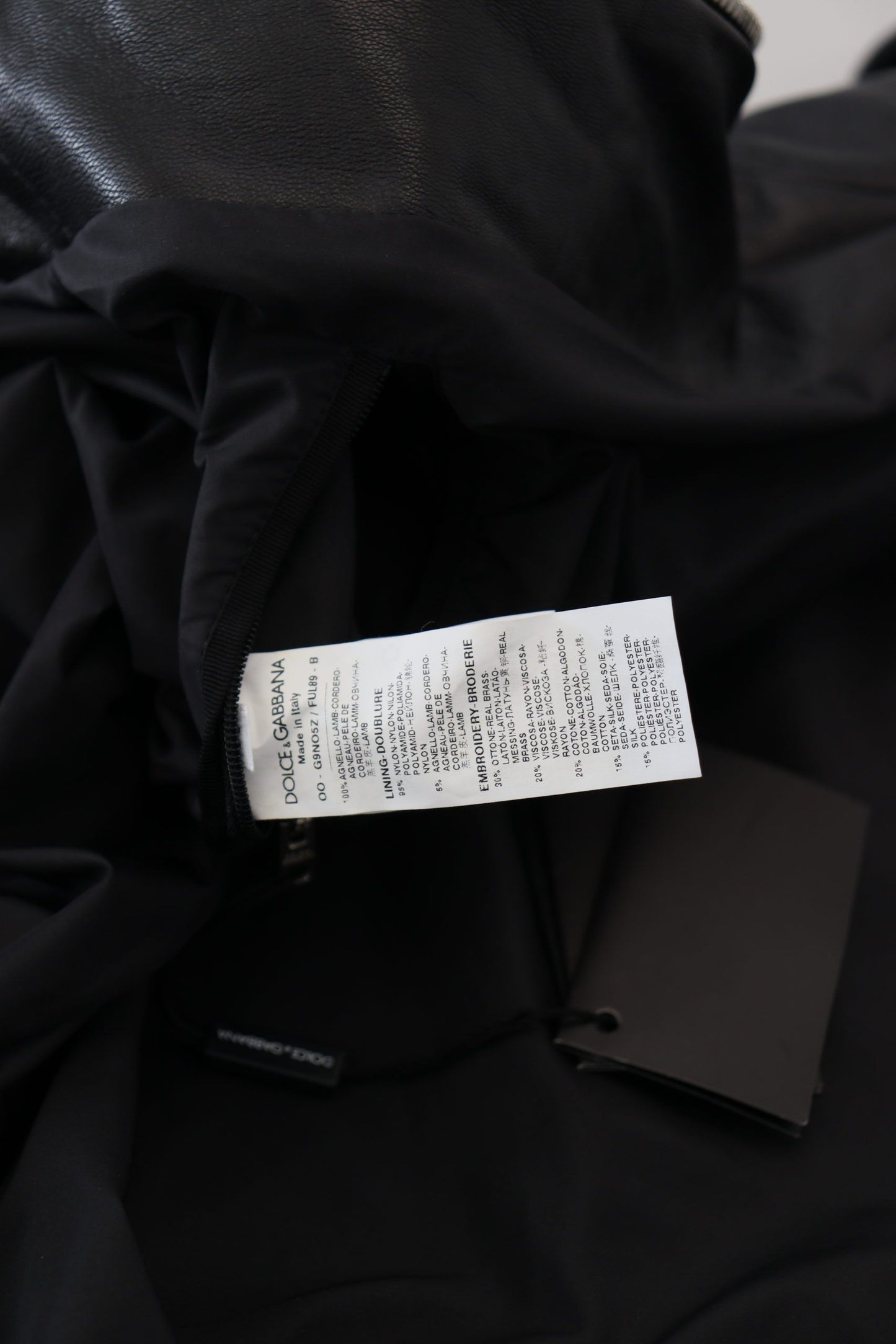 Black Leather Hooded Blouson Coat Jacket