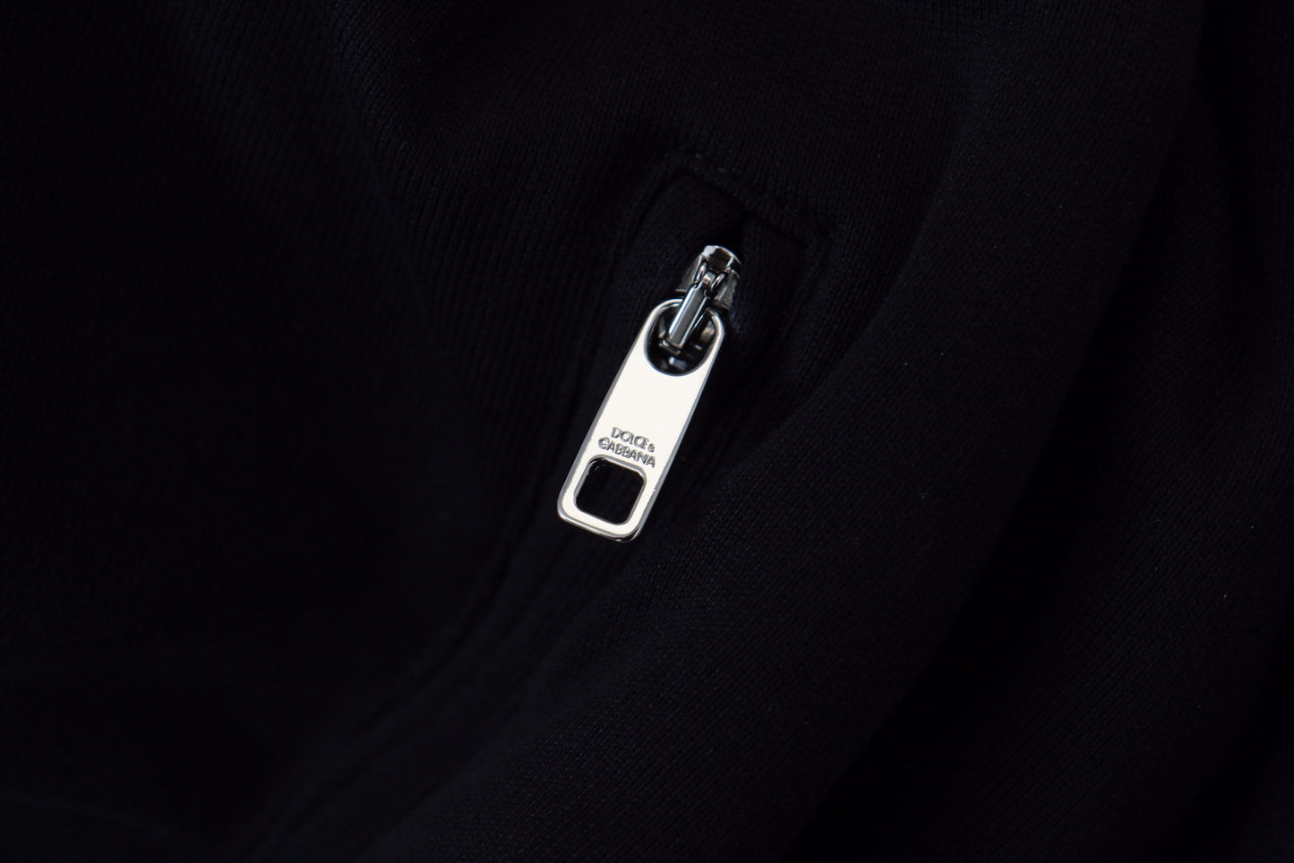 Black Polyester Hooded Full Zip Jacket