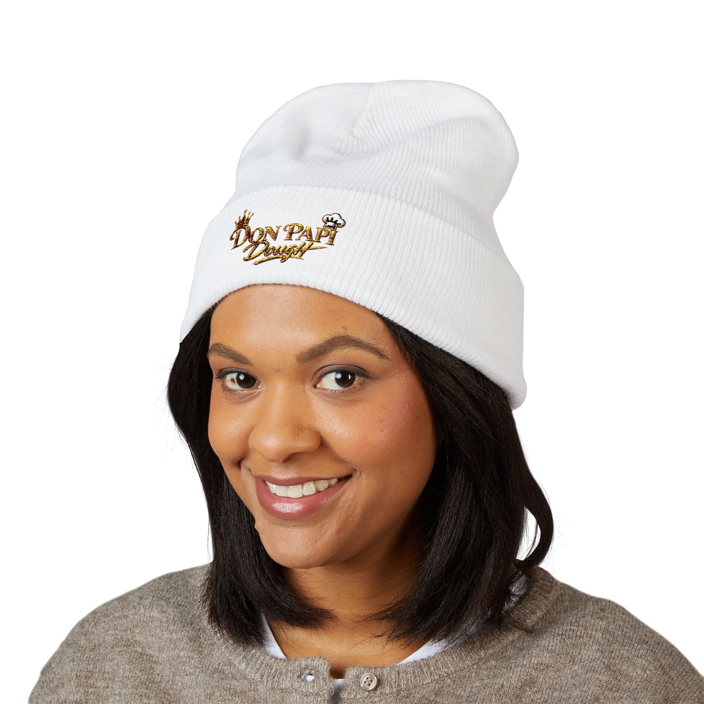 Don Papi Dough Gold Embroidered Cuffed Beanie