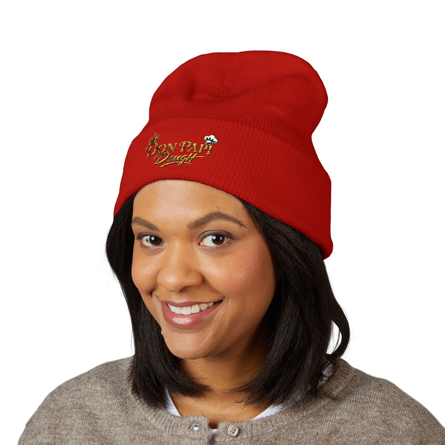 Don Papi Dough Gold Embroidered Cuffed Beanie