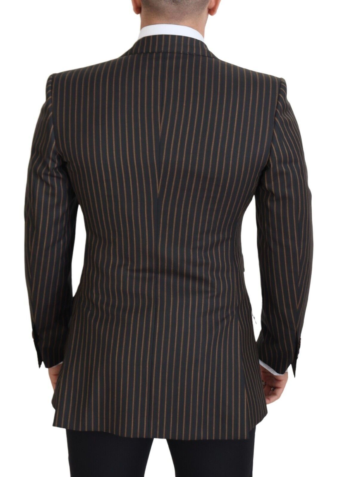 Dark Gray Stripes Single Breasted Blazer