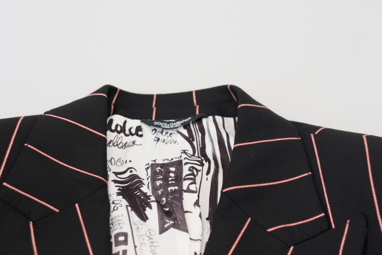 Dark Gray Stripes Viscose Double Breasted Blazer