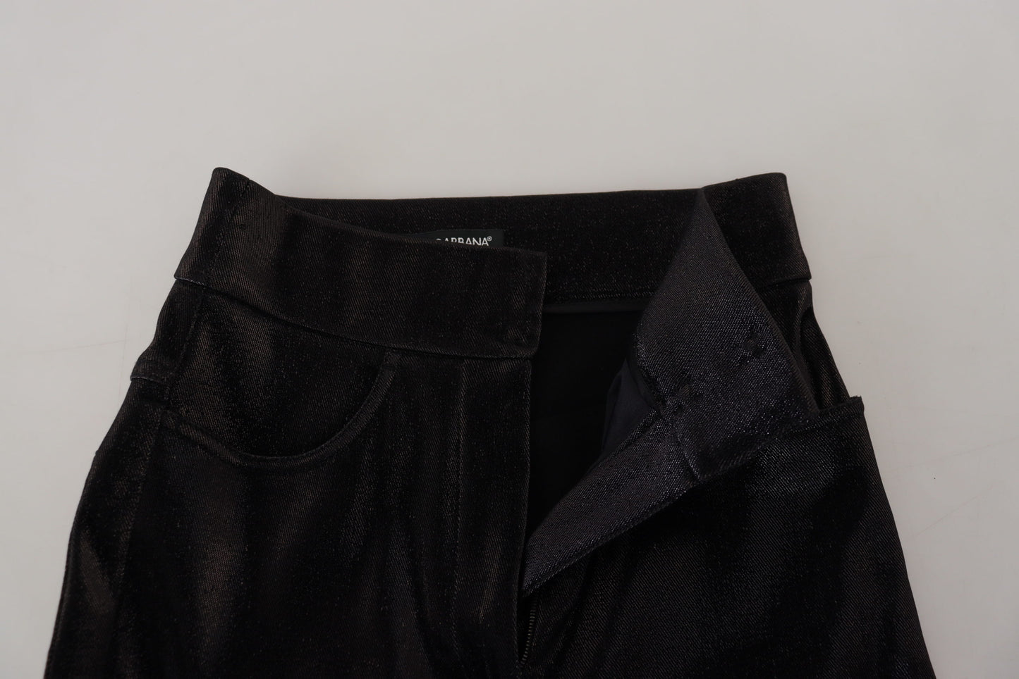 Black Washed Cotton Skinny Denim Jeans
